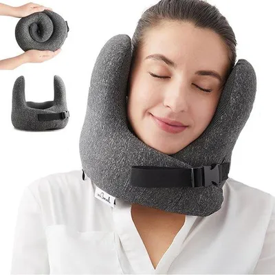Image de Oreiller cervical en mousse à mémoire de forme, lavable, réglable, gris