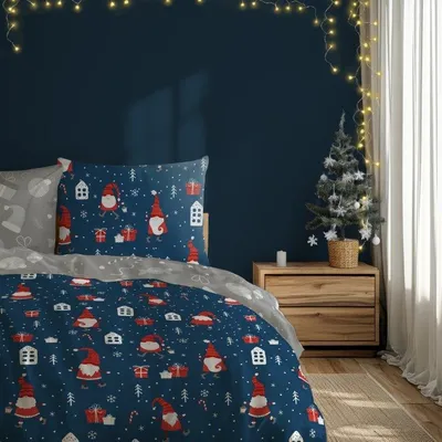 Obrázok produktu pre Posteľná bielizeň, bavlnená posteľná bielizeň, Vianoce Scandic 160x200 081 Vianoční škriatkovia