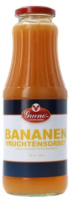 Produktbild von Gruno IJsdressing Banaan Vruchtensorbet 990 g – Erfrischender Bananensorbet