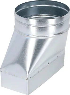 Produktbild von Flachkanal Adapter 200 x 90 mm auf Ø 150 mm, asymmetrisch
