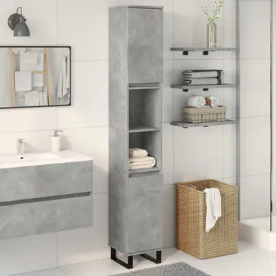 Obrázek produktu pro vidaXL Koupelnová skříňka Concrete Grey 30x30x190 cm Dřevěný materiál
