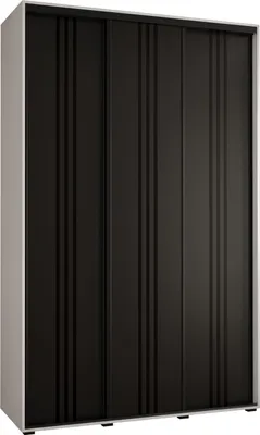 Produktbild von MEBLE KRYSPOL Davos 6 Schrank, drei Türen - 235,2x150x45 cm - Weiß Schwarz Schwarz