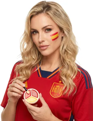 Imagen del producto de Paleta de maquillaje España, colores rojo, amarillo y blanco. Talla única