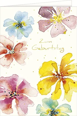 Produktbild von A Geburtstag - A4 Karte mit Umschlag – Blumen - Zum Geburtstag