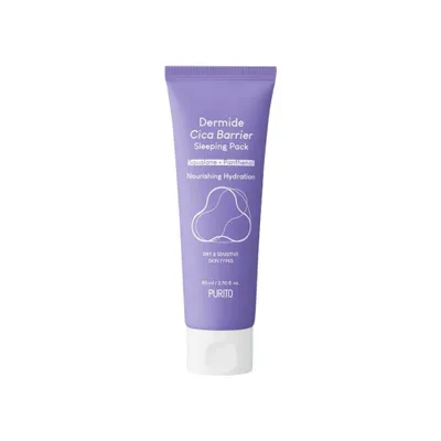 Zdjęcie produktu dla Purito Dermide Cica Barrier Sleeping Pack Krem regenerujący na noc z ekstraktem z wąkroty azjatyckiej, 80ml