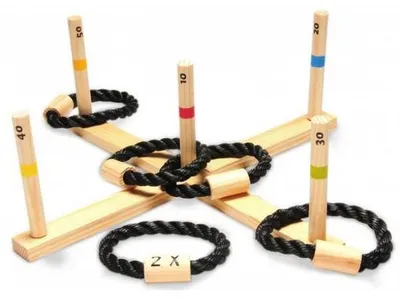Image de Jeu de lancer d'anneaux en bois - buiten speel - ga145 - jeu d'adresse exterieur