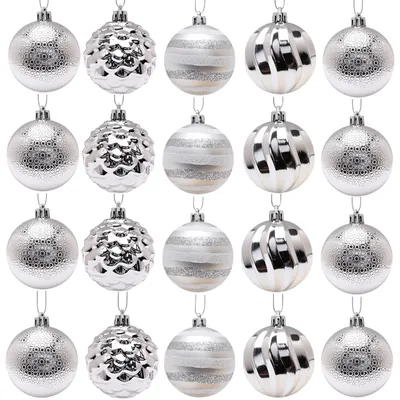 20 Luxus-Kristallkugeln 60 mm, 5 Designs, silber