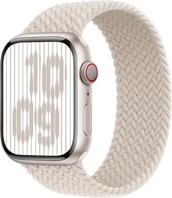 Produktbild von Stravo Geflochtenes Nylon Solo Loop – Größe S – Kompatibel mit Apple Watch 38/40/41/42 mm, SE & Serie 1–11 – Elastisch & verstellbar – Starlight