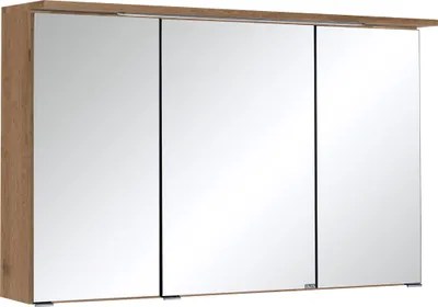 Produktbild von Spiegelschrank Bobbi 100cm Modell 1 3 Türen und led Licht - Eiche