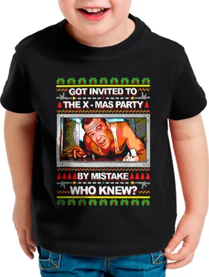 Produktbild von BaumwolleCloud X-mas Who Knew Kinder T-Shirt xmas weihnachten weihnachtspullover pulli ugly sweater strick