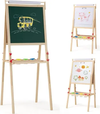 Obrázek produktu pro Dětský stojan 3 v 1 s tabulí, tabulí a papírovou rolí