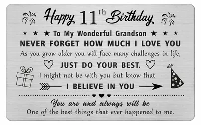 Immagine prodotto di Biglietto di auguri per l'undicesimo compleanno del nipote