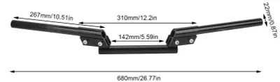 Immagine prodotto di Manubrio universale regolabile da 22 mm per scooter e ATV (nero)