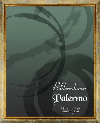 A framed picture with abstract brush strokes and text.