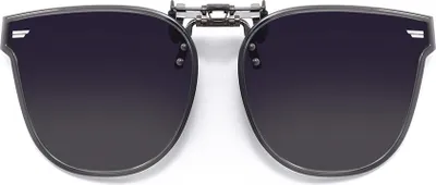 Produktbild von INF Grauer Rahmen, schwarze graue Gläser, Clip-on-Sonnenbrille mit Etui