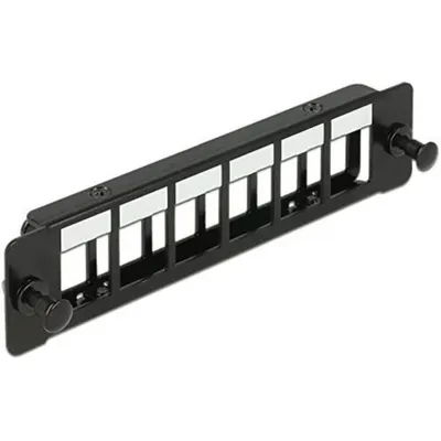 Produktbild von Delock 86274 - Keystone Halterung 6 Port für Geräteeinbau - schwarz