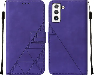 Produktbild von Galaxy S23 Hülle, Schlank Prägung Flip Leder Kartenfächer Schutzhülle mit Ständer für Samsung Galaxy S23 Lila