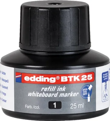 Produktbild von edding BTK 25 Whiteboardmarker Nachfülltinte schwarz 25 ml