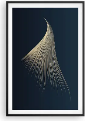 Produktbild von Gerahmtes Poster - Schwarzer Rahmen - Golden Borsten Abstraktion - 61x91,5 cm - Wand Bild - Wanddeko - Wandbilder - Kunstposter - Wandposter - Bilderrahmen - Bilder - Kunstdruck - P2BPA61x91-4734