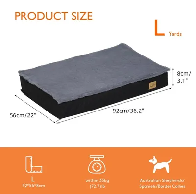 Produktbild von Orthopädisches Hundebett - Hundematratze L für große Hunde - Hundebox-Bett und Hundekissen - Schaumstoffkern - Abnehmbarer Waschbarer Bezug - Atmungsaktive 100 % Baumwolle - Größe L
