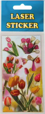 Produktbild von Bestlivings Laser Sticker zum Aufkleben, Stickerbögen mit silberner oder goldener Umrandung (Design: Tulpen 1)