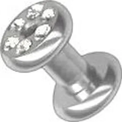 Produktbild von Ohr Flesh Tunnel Piercing Crystal Steine Stahl Screw on 4mm