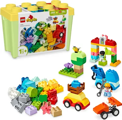 Produktbild von LEGO DUPLO Classic Steinebox Autos und LKWs, Spielset mit Fahrzeugen für Kleinkinder ab 1.5 Jahren, kreatives Lernspielzeug, Auto-Spielzeug und Rennwagen-Set 10439