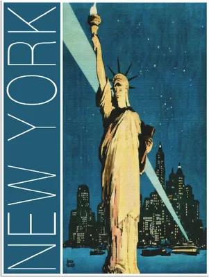 Produktbild von ARTland Wandbild Alu für Innen & Outdoor New York Vintage Reiseplakat Größe: 45x60 cm