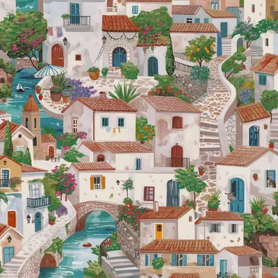 Image de Holden Décor - « Italian Buildings » Papier peint structuré AG4191 (10 m x 53 cm) (Coloré)