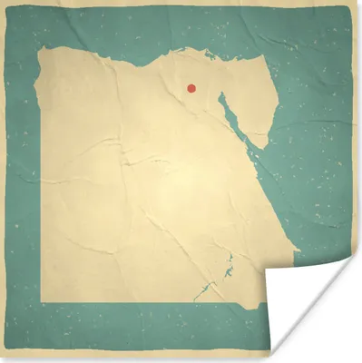 Produktbild von MuchoWow® Poster Illustration von Ägypten im Retro-Stil 75x75 cm - Wand Dekoration