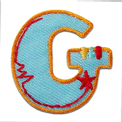 Produktbild von Buchstabe G 3.1 x 3.3 cm: Alphabet Buchstabe Einzeln Auswählbar - Aufnäher, Bügelbild, Aufbügler, Applikationen, Patches, Flicken, Zum Aufbügeln