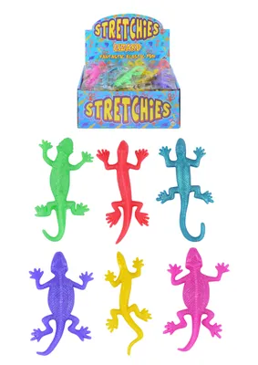 Produktbild von Dehnbare Eidechsen (11 cm), 6 verschiedene Farben, 6 Stück, Geschenkartikel