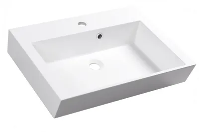 Produktbild von ORINOKO Gussmarmor-Waschtisch 60x15x45cm, weiß