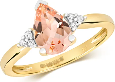 Produktbild von Edler 9 Karat (375) Gold Damen - Diamant Solitärring Brillant-Schliff 0.06 Karat mit Morganit, 53 (16.9); TRS10959RSM