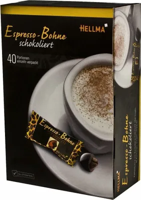Obrázek produktu pro HELLMA Espresso v hořké čokoládě Čokoláda 40 ks.