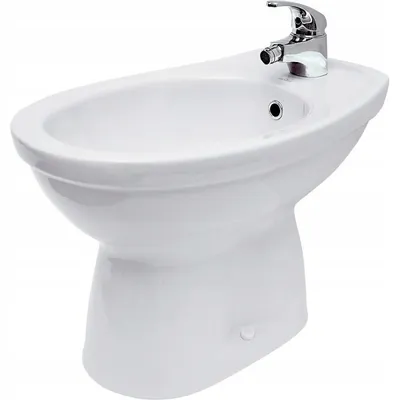 Produktbild von CERSANIT Stand-Bidet mit Überlauf, Hahnlochbank, 375 x 405 x 575 mm (BxHxL), 1 Hahnloch weiß