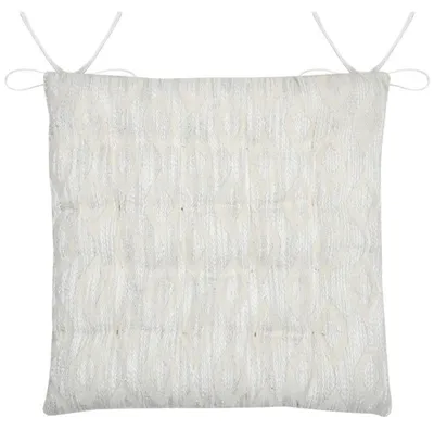Produktbild von STOF Stuhlkissen Sitzkissen Dekokissen Kissen 38x38cm beige Baumwolle Metallfaden