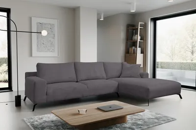 Produktbild von VENASI ASPEN CORD Rechts Ecksofa ohne Schlaffunktion Sofa L Form Eckcouch Couchgarnitur Couch DUNKELGRAU