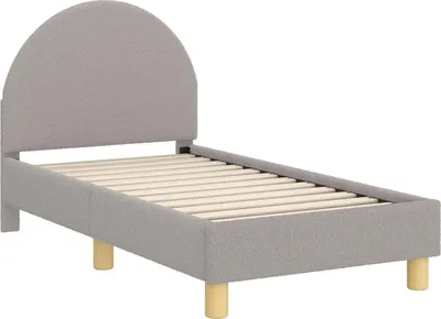 Produktbild von vidaXL Kinderbettgestell mit Kopfteil Hellgrau 70 x 140 cm Bouclé