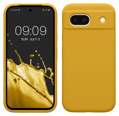 Produktbild von kwmobile Handyhülle für Google Pixel 8a Hülle, für Pixel 8a Case - Hülle Silikon - kabelloses Laden - Honiggelb