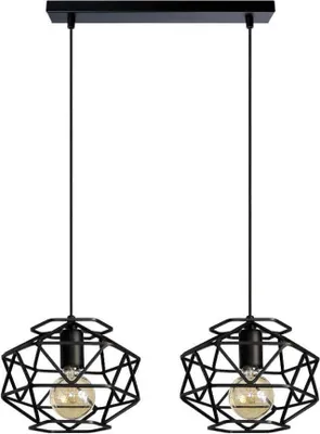 Immagine prodotto di Lampada a sospensione moderna Cage 2700/Z-B-2 Nero E27 Regolabile in altezza IP 20 Metallo