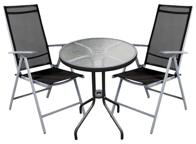 Immagine prodotto di Set di sedute da bistrot Set da bistrot 3 pezzi argento/antracite