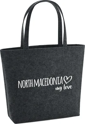 Produktbild von Huuraa Filzshopper North Macedonia my love 22 Liter Charcoal Melange Filztasche Geschenkidee