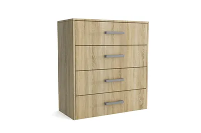 Produktbild von Kommode - mit 4 Schubladen - 75 x 82 x 33 cm B/H/T - Eiche Sonoma -  Moderne Sineboard - für Wohnzimmer - Schlafzimmer - Scala