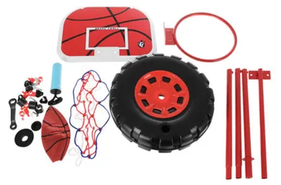 Obrázek produktu pro Nastavitelný basketbalový koš s deskou a míčem