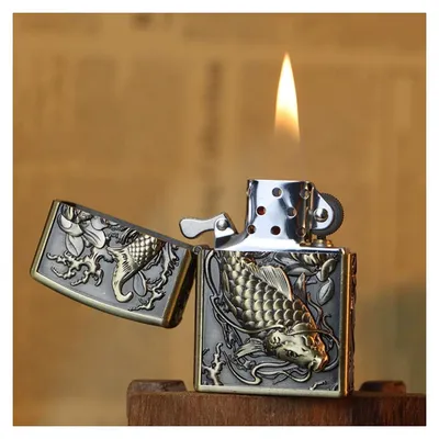 Metallfeuerzeug Vintage silber für Kerzen & Küche