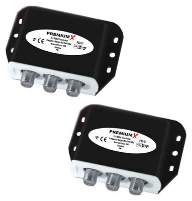 Produktbild von 2x PremiumX PXD-21 DiSEqC-Schalter 2/1 SAT Umschalter Switch Wetterschutzgehäuse
