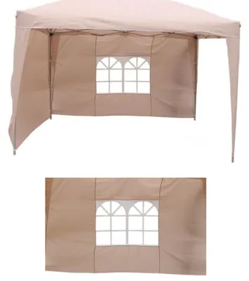 2er Seitenteile Fenster Seitenwand Faltpavillon Fenster Pavillon Beige 300x200cm