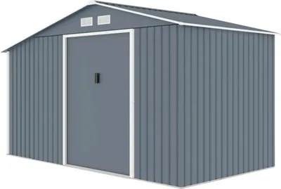 Immagine prodotto di Casetta da giardino in metallo Rojaplast Luke B 332 x 181 cm grigio scuro