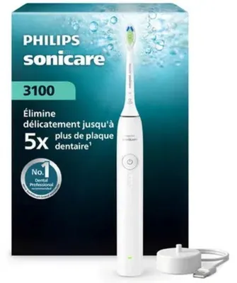 Image de Brosse a dents électrique sonique PHILIPS HX4031/21 rechargeable blanche 3 intensités